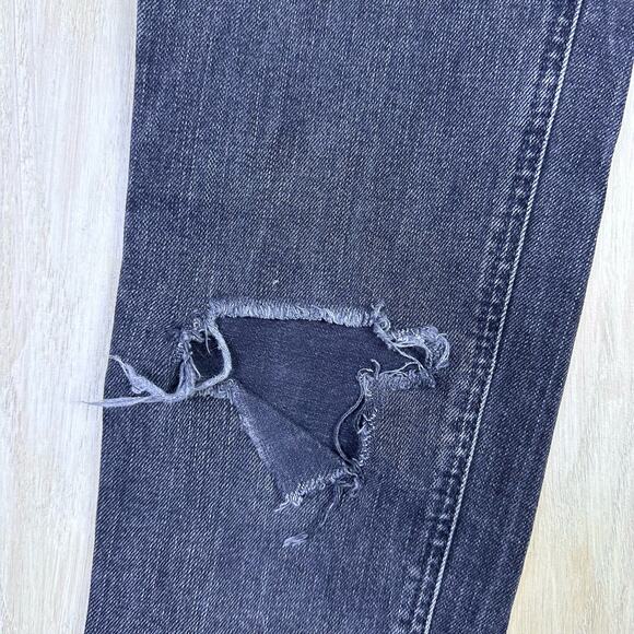 ASOS Faded Black Distressed Ripped Grunge Edgy High Rise Skinny Denim Jeans 26 - Picture 5 of 16